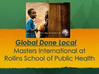 Masters International at Rollins School of Public Health