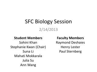 SFC Biology Session