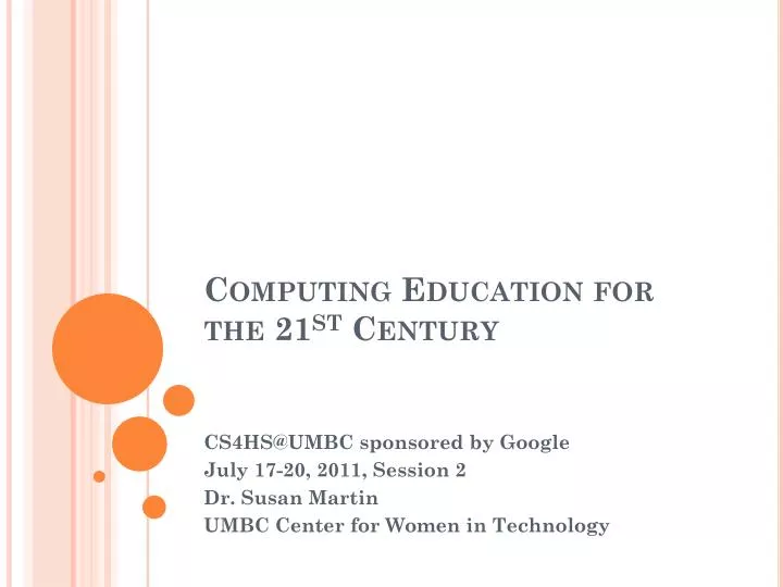 computing education for the 21 st century
