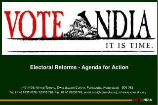 Electoral Reforms - Agenda for Action