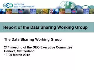 report of the data sharing working group