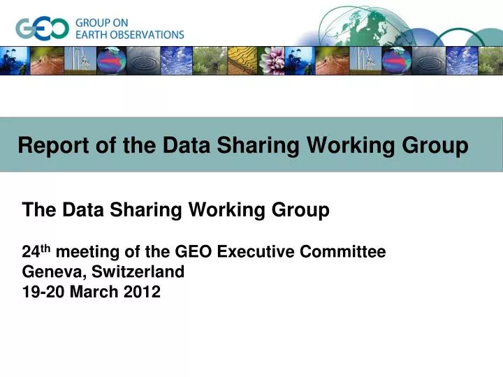 report of the data sharing working group
