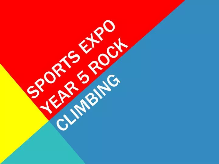 sports expo year 5 rock climbing