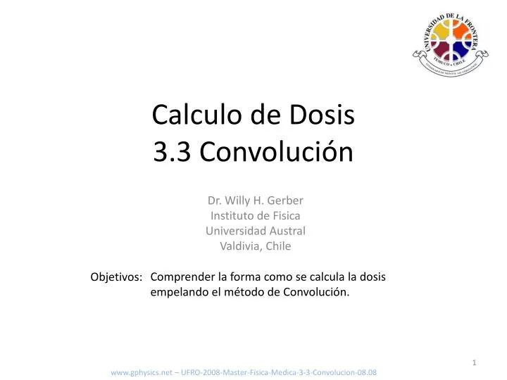 calculo de dosis 3 3 convoluci n