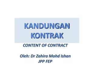 kandungan kontrak