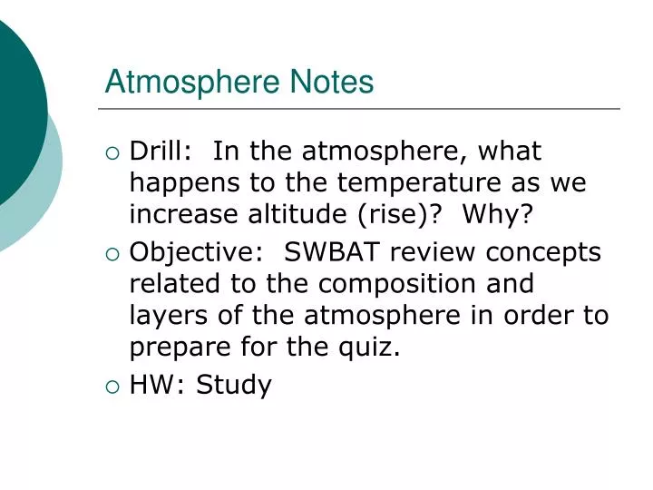 atmosphere notes