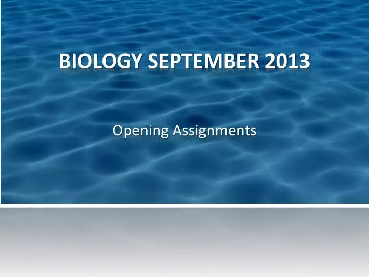 biology september 2013