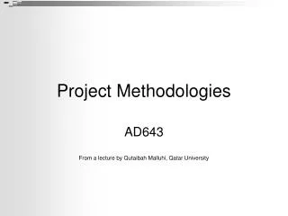 Project Methodologies