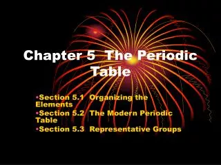 Chapter 5 The Periodic Table