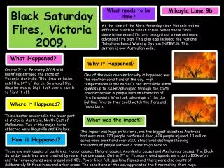Black Saturday Fires, Victoria 2009.