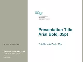 presentation title arial bold 35pt