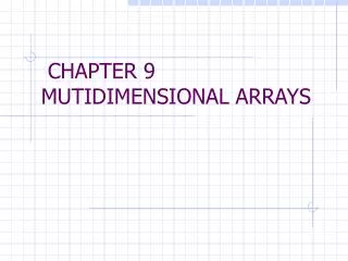 CHAPTER 9 MUTIDIMENSIONAL ARRAYS