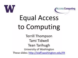 Equal Access to Computing