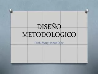 dise o metodologico
