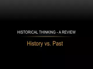 Historical Thinking - A Review