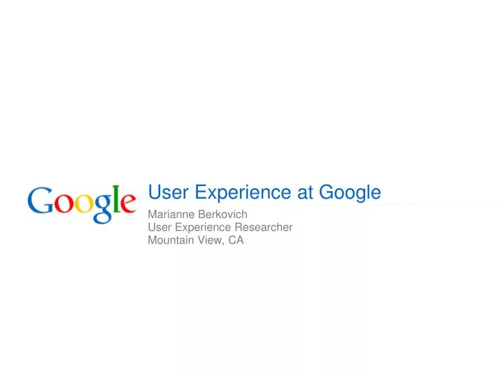 user experience at google