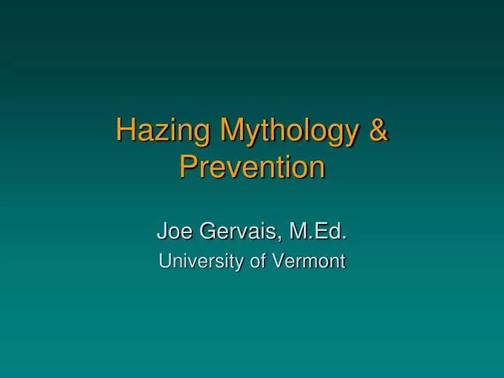 hazing mythology prevention