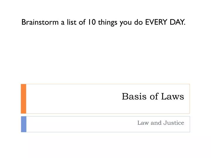 basis of laws