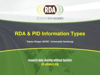 RDA &amp; PID Information Types