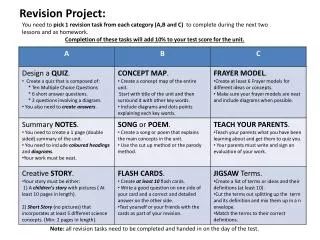 Revision Project: