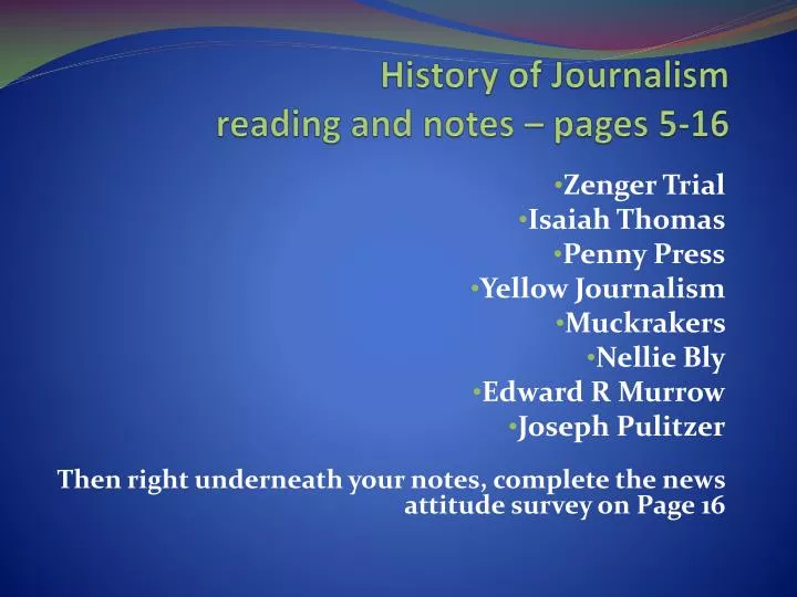 history of journalism reading and notes pages 5 16