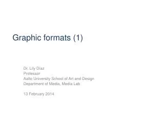 Graphic formats (1)