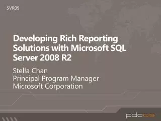 Developing Rich Reporting Solutions with Microsoft SQL Server 2008 R2