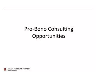 Pro-Bono Consulting Opportunities