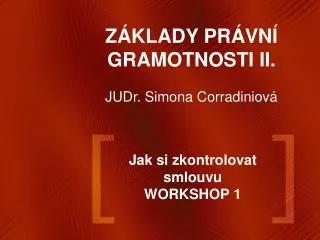 jak si zkontrolovat smlouvu workshop 1