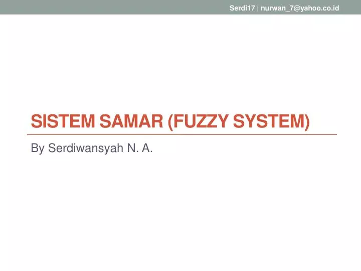 sistem samar fuzzy system