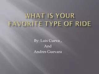 What is your favorite type of ride