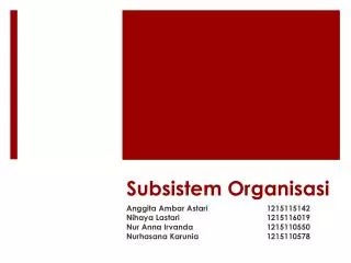 subsistem organisasi