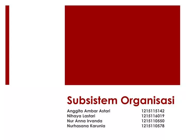 subsistem organisasi