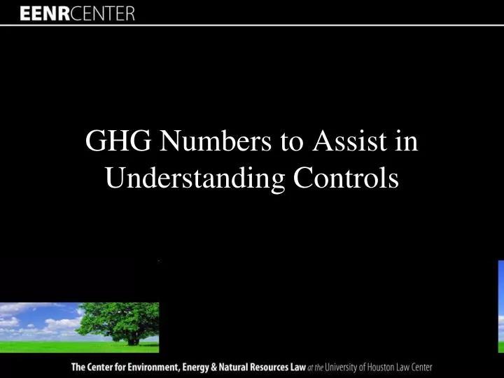 ghg numbers to assist in understanding controls