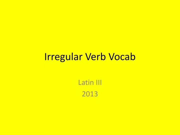 irregular verb vocab