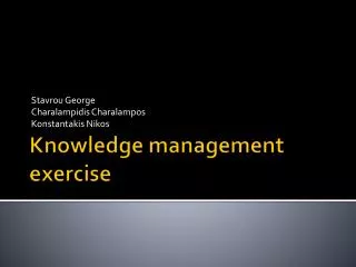Knowledge management exercise