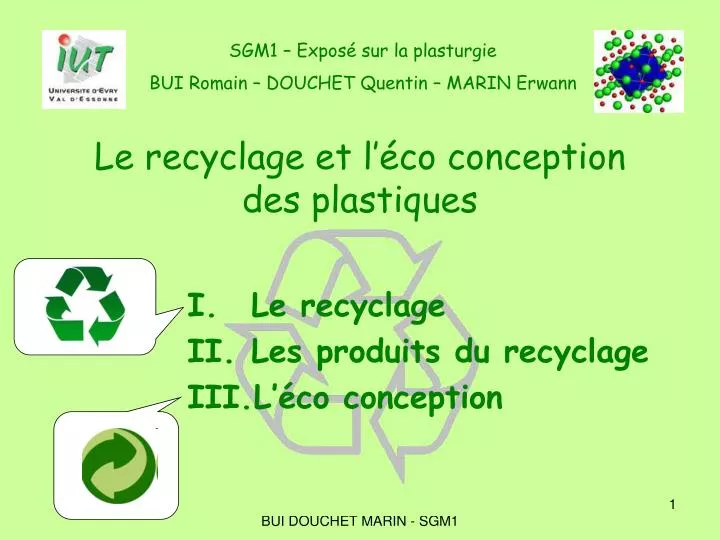 le recyclage et l co conception des plastiques