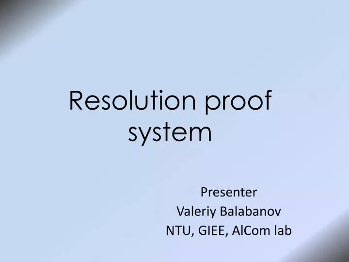 resolution proof system