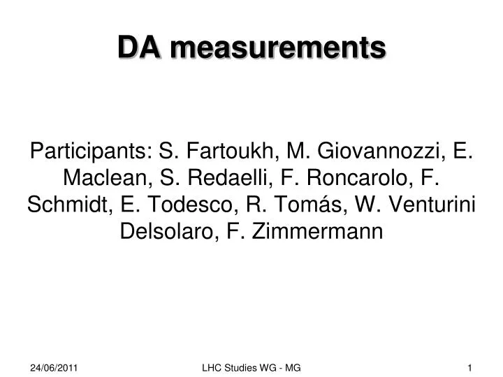 da measurements