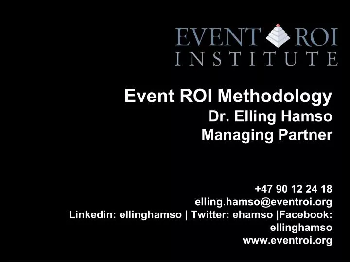 event roi methodology dr elling hamso managing partner