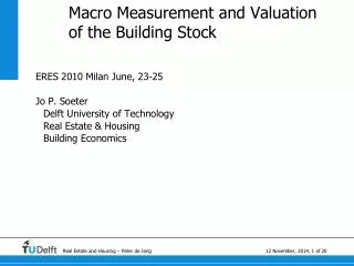 Macro Measurement and Valuation of the Building Stock