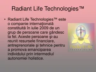 radiant life technologies