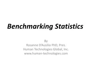 Benchmarking Statistics