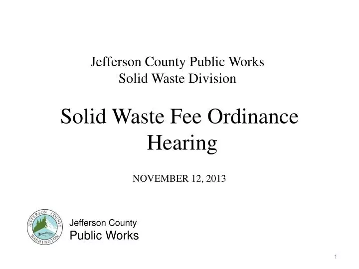 solid waste fee ordinance hearing