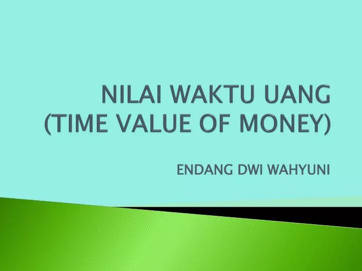 nilai waktu uang time value of money