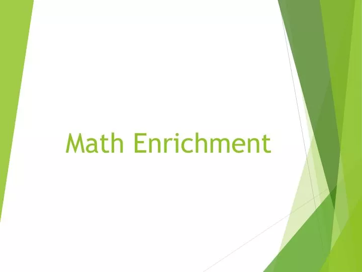 math enrichment