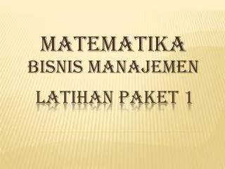 bisnis manajemen