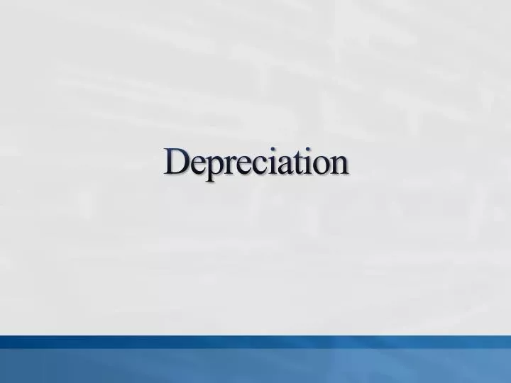 depreciation