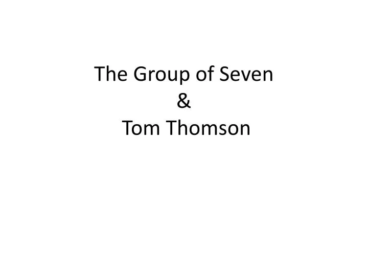 the group of seven tom thomson