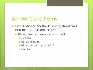 School Store Items